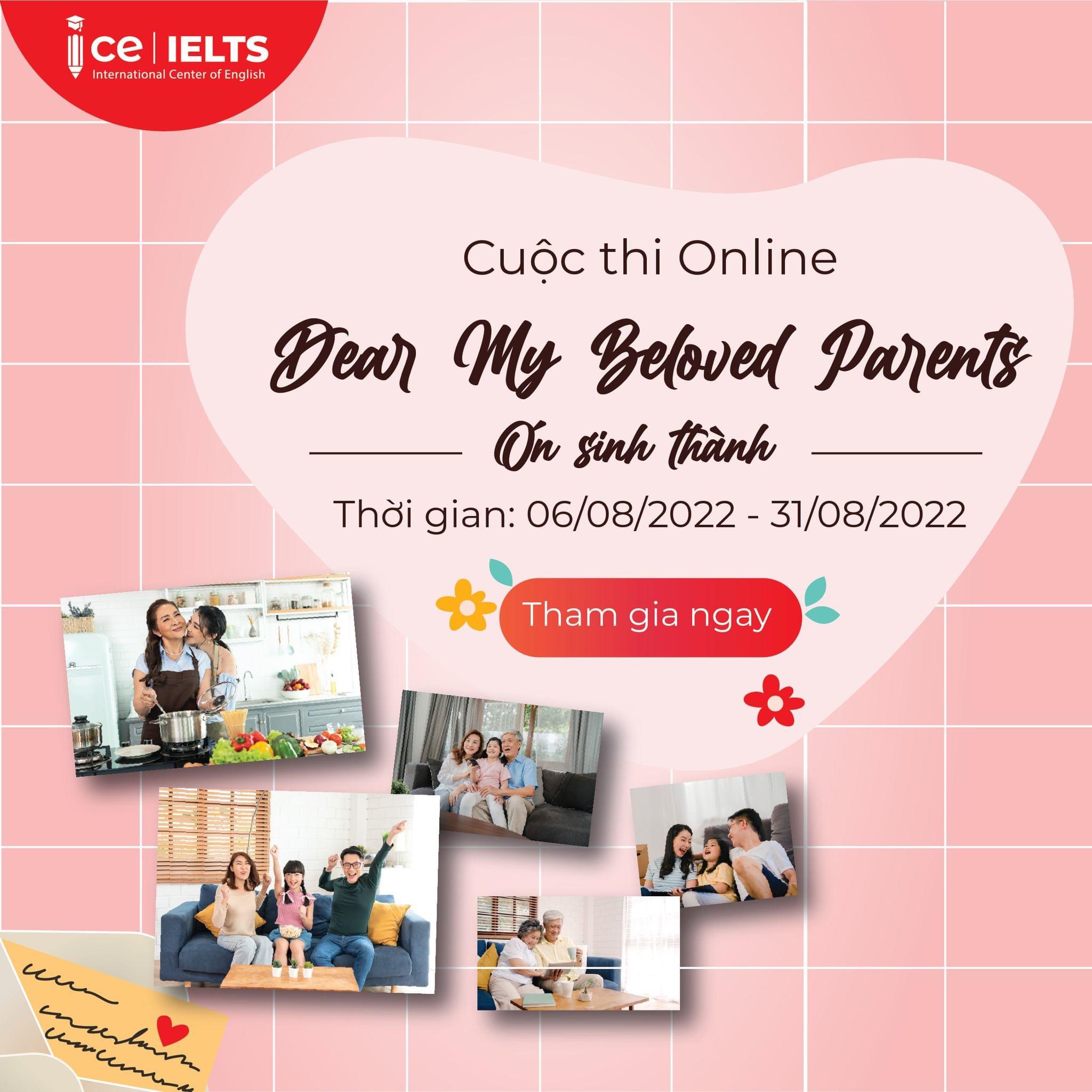 PHÁT ĐỘNG CUỘC THI ONLINE “DEAR MY BELOVED PARENTS” - ƠN SINH THÀNH